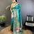 teal banarasi lichi silk blend meenakari zari weaving patola saree