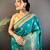 teal banarasi lichi silk blend meenakari zari weaving patola saree