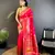 coral pink banarasi lichi silk blend meenakari zari weaving patola saree