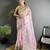 light pink organza silk blend dubble sequence floral embroidery saree