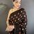 black polka dot sequence & foil print fancy georgette saree