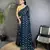 deep blue polka dot sequence & foil print fancy georgette saree