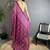 purple polka dot sequence & foil print fancy georgette saree