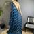 blue polka dot sequence & foil print fancy georgette saree