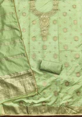  light green weaving jacquard dress material 2