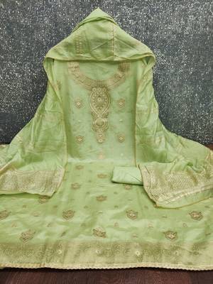  light green weaving jacquard dress material 4