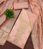 Women's peach weaving jacquard dress material