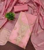 Women's pink weaving jacquard dress material