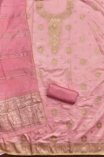  pink weaving jacquard dress material
