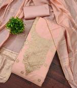 Women's peach weaving jacquard dress material