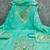 Women's sea green weaving jacquard dress material