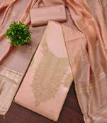 Women's peach weaving jacquard dress material