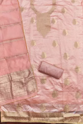  peach weaving jacquard dress material