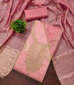 Women's pink weaving jacquard dress material