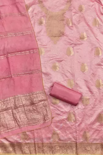  pink weaving jacquard dress material