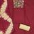Women's maroon embroidered neck cotton dress material