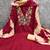 Women's maroon embroidered neck cotton dress material