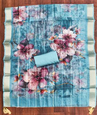  sea green embroidered neck silk dress material 4