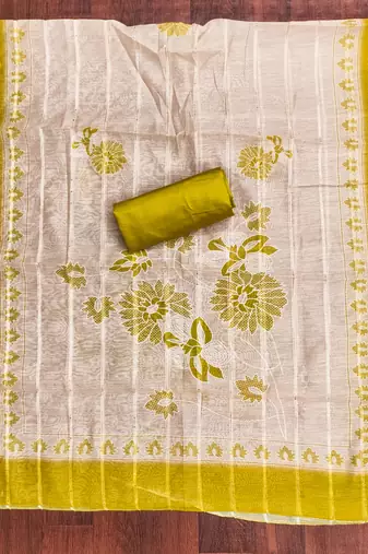  light green thread embroidery silk dress material