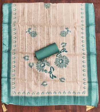  sea green thread embroidery silk dress material 4