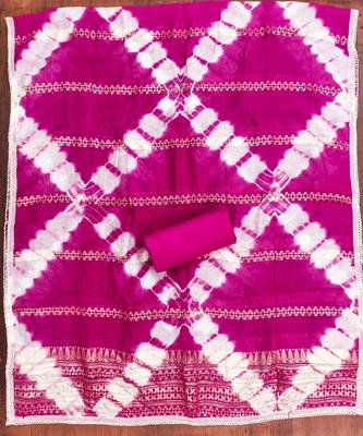  pink thread embroidery cotton dress material 4