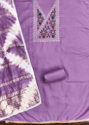  purple thread embroidery cotton dress material 2