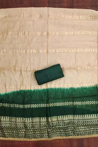  green embroidery slub cotton dress material