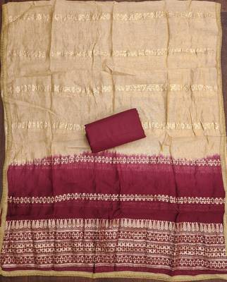  maroon embroidery slub cotton dress material 4