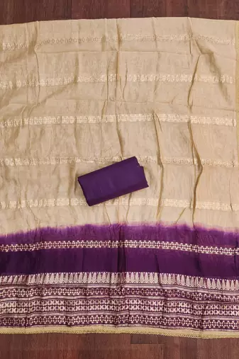 purple embroidery slub cotton dress material