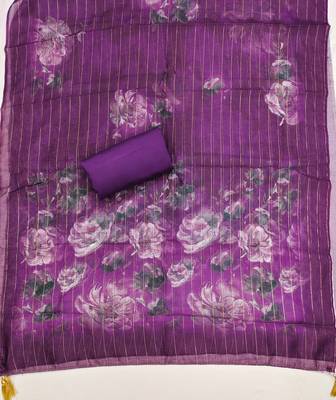  levender thread embroidery silk dress material 4