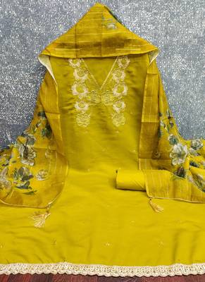  mehandi thread embroidery silk dress material 3