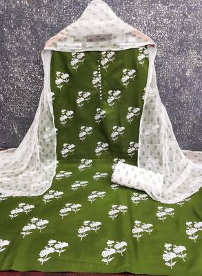  mehandi designer print cotton dress material 2