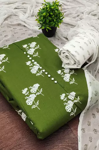  mehandi designer print cotton dress material