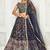 BLUE DIGITAL PRINT AND EMBROIDERY Chiffon LEHENGA CHOLI WITH DUPATTA