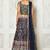 BLUE DIGITAL PRINT AND EMBROIDERY Chiffon LEHENGA CHOLI WITH DUPATTA