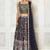 BLUE DIGITAL PRINT AND EMBROIDERY Chiffon LEHENGA CHOLI WITH DUPATTA