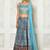 SKY BLUE DIGITAL PRINT AND EMBROIDERY CHINNON SILK LEHENGA CHOLI WITH DUPATTA