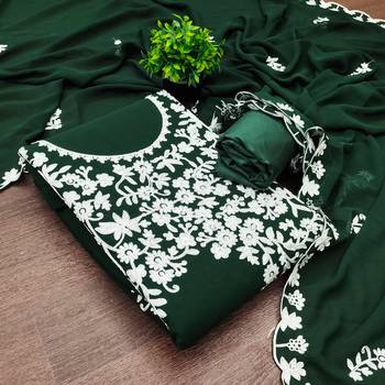  green embroidery georgette dress material 3