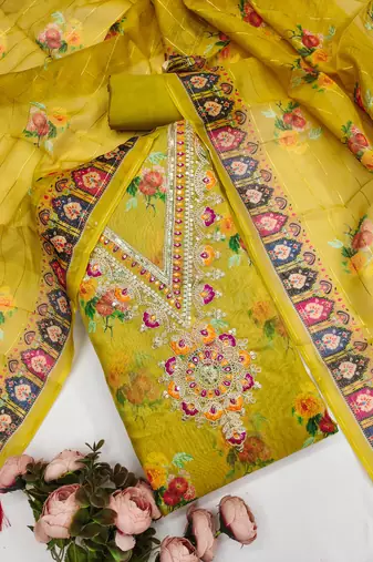  green embroidery modal dress material