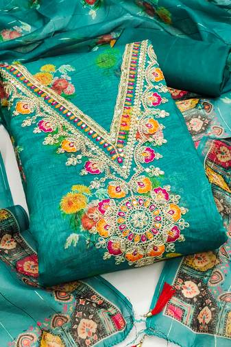 Women's embroidery digital print modal dress material