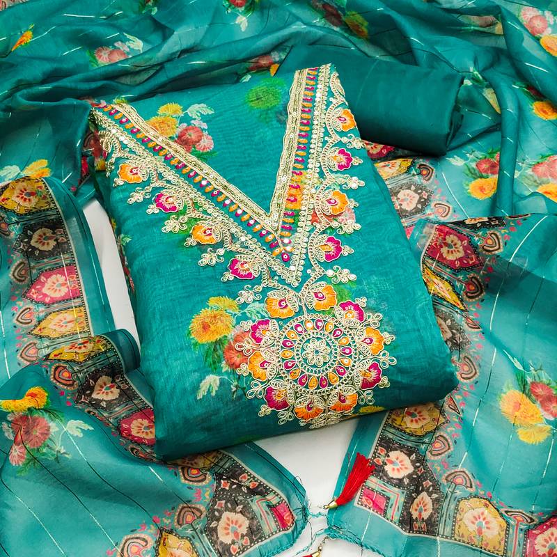 Women's embroidery digital print modal dress material