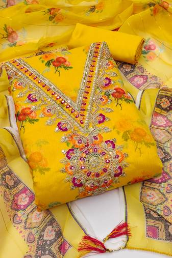Women's embroidery digital print modal dress material