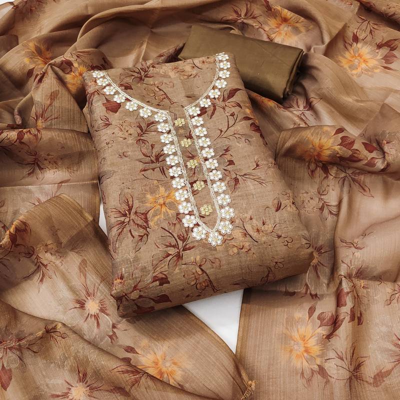 Women's embroidery & digital cotton dress material