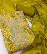 Women's embroidery digital print silk dress material