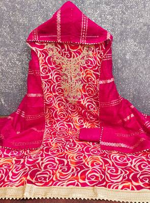  embroidery digital print silk dress material 2
