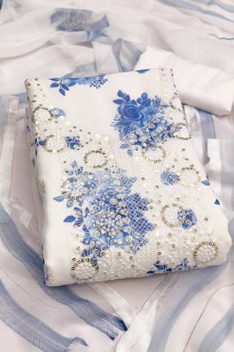 Women's embroidery digital georgette dress material