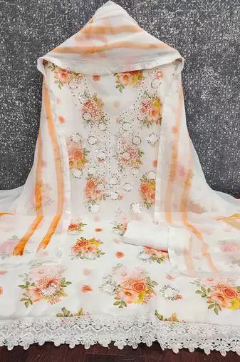  embroidery digital georgette dress material
