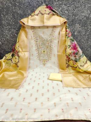  embroidery minakari jacquard dress material 2
