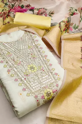  embroidery minakari jacquard dress material