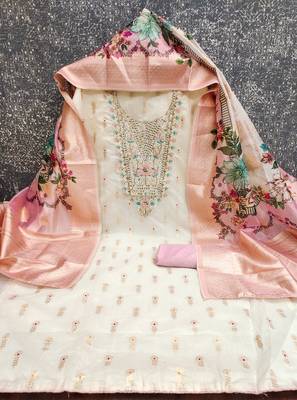  embroidery minakari jacquard dress material 2